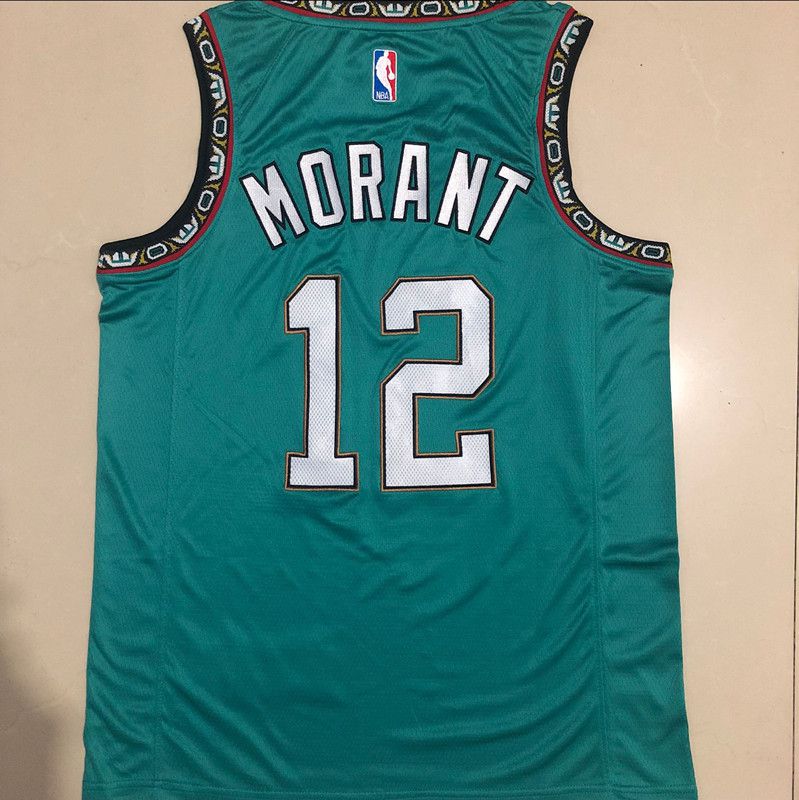 Men Memphis Grizzlies #12 Morant Green Embroidered 2021 Nike NBA Jersey->memphis grizzlies->NBA Jersey